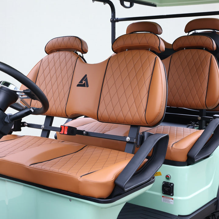 Pastel Green 6 Seater With Savannah Seats - 48v Lifted Golf Cart