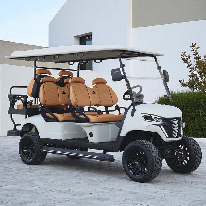 6 Seater Golf Cart Street Legal Extended Range 206AH Lithium Electric LSV with LED Lights